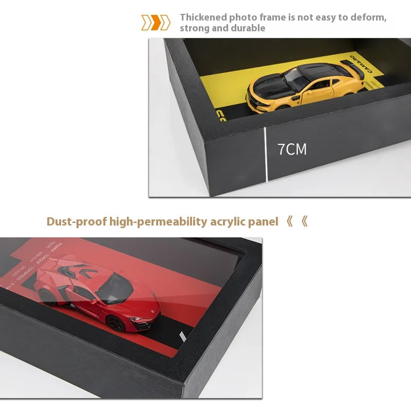 1/32 Photo Frame Version Alloy Metal Sports Car Model Simulation 3D Racing Car Hanging Painting Collection Kids Gifts Decoration